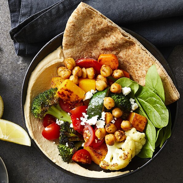 Piled-High Greek Vegetable Pitas